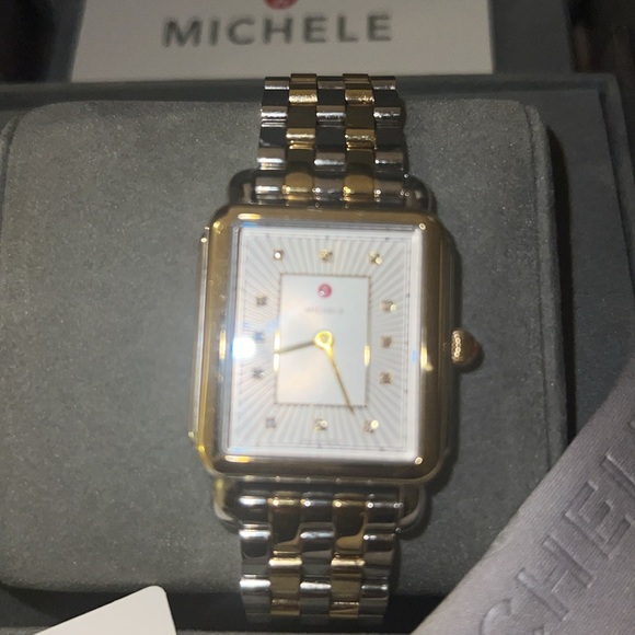 Michele Two Toned Watch with Diamonds - Picture 2 of 7